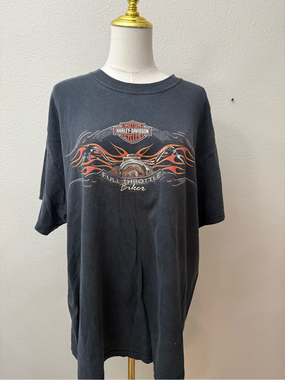 Harley-Davidson Black Tee with Orange Flame Graphic Conroe Tx  XL